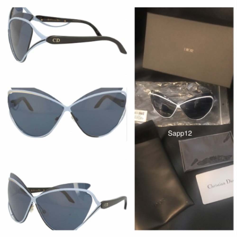AUTHENTIC 🆕DIOR* AUDACIEUSE1 BLACK GOLD BLUE SUNGLASSES BUNDLE - Picture 13 of 13